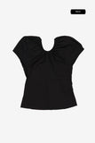 Peahen shirring balloon blouse