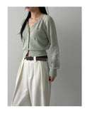 Mu Symbol Raglan V-neck Cardigan