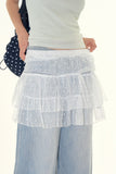 Star sheer frill mini skirt