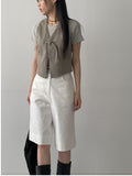 Vintage Buckle V-Neck Vest