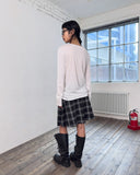 SNAP WRAP CHECK PLEATS SKIRT