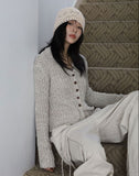 Deer Collar Knit Cardigan