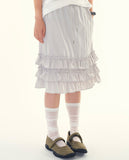 Bubble frill midi skirt