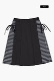 Litton side check pleated skirt