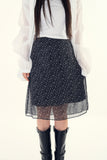 Label flower chiffon skirt