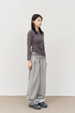 (W) Texture Shirring Top