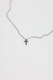 Simple cross silver necklace