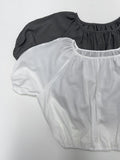 [Setup Available] Denma Balloon Banding Crop Blouse
