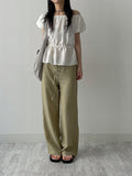 Ethnic Seersucker Wide Pants