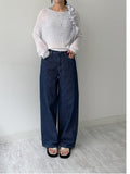 002 Stripe Wide Denim Pants
