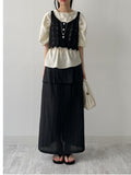Punching See-through Knit Vest