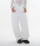 Turquoise white denim pants