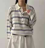 Symbol Stripe Overfit Collar Knit