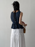 [Mini Bag SET] Frill Dot Sleeveless Blouse
