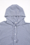 Zeckon check hooded shirt
