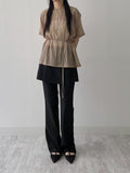 Yoru Belted Half Blouse