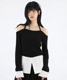 Shirt color matching halter knit