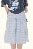 Brick check midi skirt
