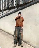 Western Slim Wide Damage Denim