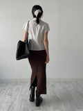 [Short sleeve ver.] Straw collar pin tuck blouse