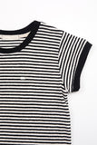 Marine terry stripe tee