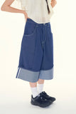 Non fade rolled raw bermuda pants