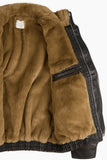 Fur lining leather blouson jumper