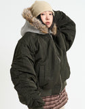 Flight padding fur hood jumper