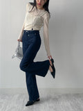 Pocket High Waist Center Crease Bootcut Denim