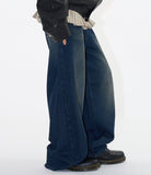 Dellow wide cut-off denim pants