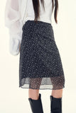 Label flower chiffon skirt