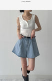 Waffle Button Sleeveless