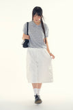 Momo stripe collar crop tee