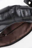 Eyelet Croissant Leather Bag