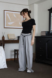 Leather belt string pants