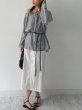 Meringue Two Way Shirring Loose Fit Blouse