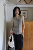 Hash ruffle shirring sleeveless
