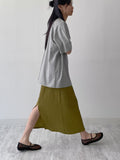 Tuba Wrinkle Banding Long Skirt