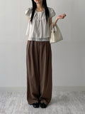 Plain layered short sleeve blouse
