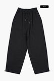 Long waist rib loose sweatpants