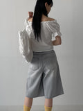 [Short sleeve ver.] Beans Off-Shoulder Crop Blouse