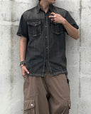 Flick Dart Denim Short Sleeve Shirt