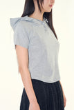 Let henley crop hoodie top