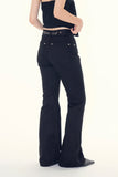 Cherry stone low-rise bootcut pants