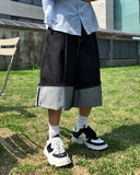 Non-Fade Maxi Roll-Up Bermuda Denim