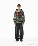 CAMO APPLIQUE HOOD ZIP UP