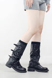 Low Buckle Biker Boots
