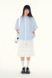 Bubble frill midi skirt