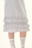 Bubble frill midi skirt