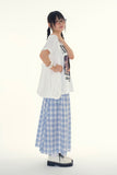 Siena check long skirt